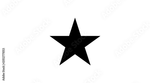 Foto Five pointed star shape black silhouette on white background