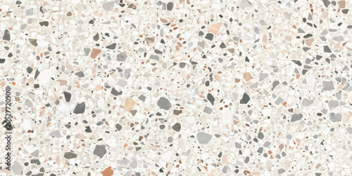 Foto Polished light beige terrazzo composite texture background with terrazzo polishe