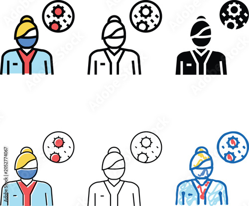 Bild auf Leinwand infectious disease medical specialist color icon vector