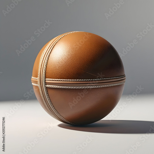 Cricket ball psd mockup with realistic shadow