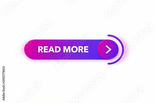 Modern read more button with arrow icon in purple gradient