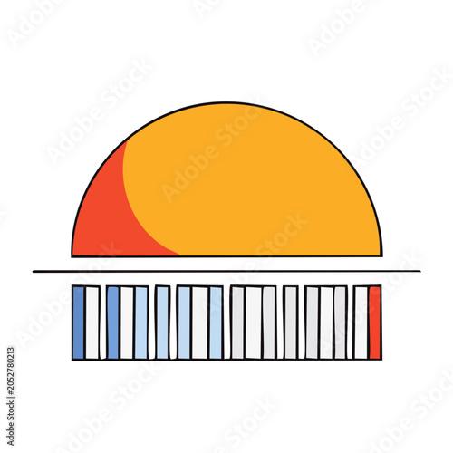 Minimalist sunset view through window blinds