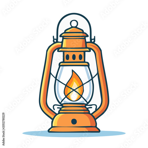 Orange lantern with flame illustration