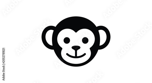 Photography Monkey face graphic a simple black and white silhouette primate mammal