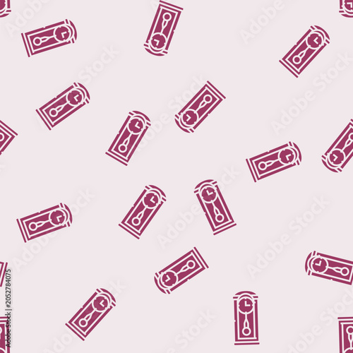 Canvastavla vintage clock slow living vector glyph seamless pattern vintage clock slow livin