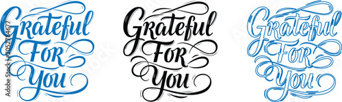 Grateful for you typography designs