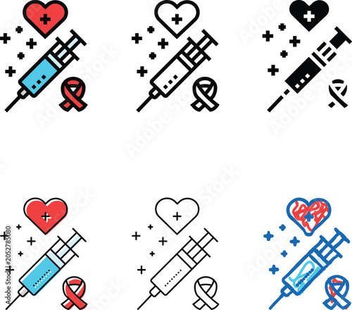 Slika na platnu immunotherapy stylized cancer treatment color icon vector