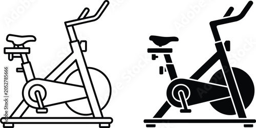 Quadro su tela Indoor fitness stationary vector illustration, Indoor fitness stationary icon se