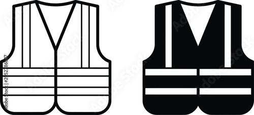 Billede på lærred High visibility vest vector illustration, High visibility vest icon set