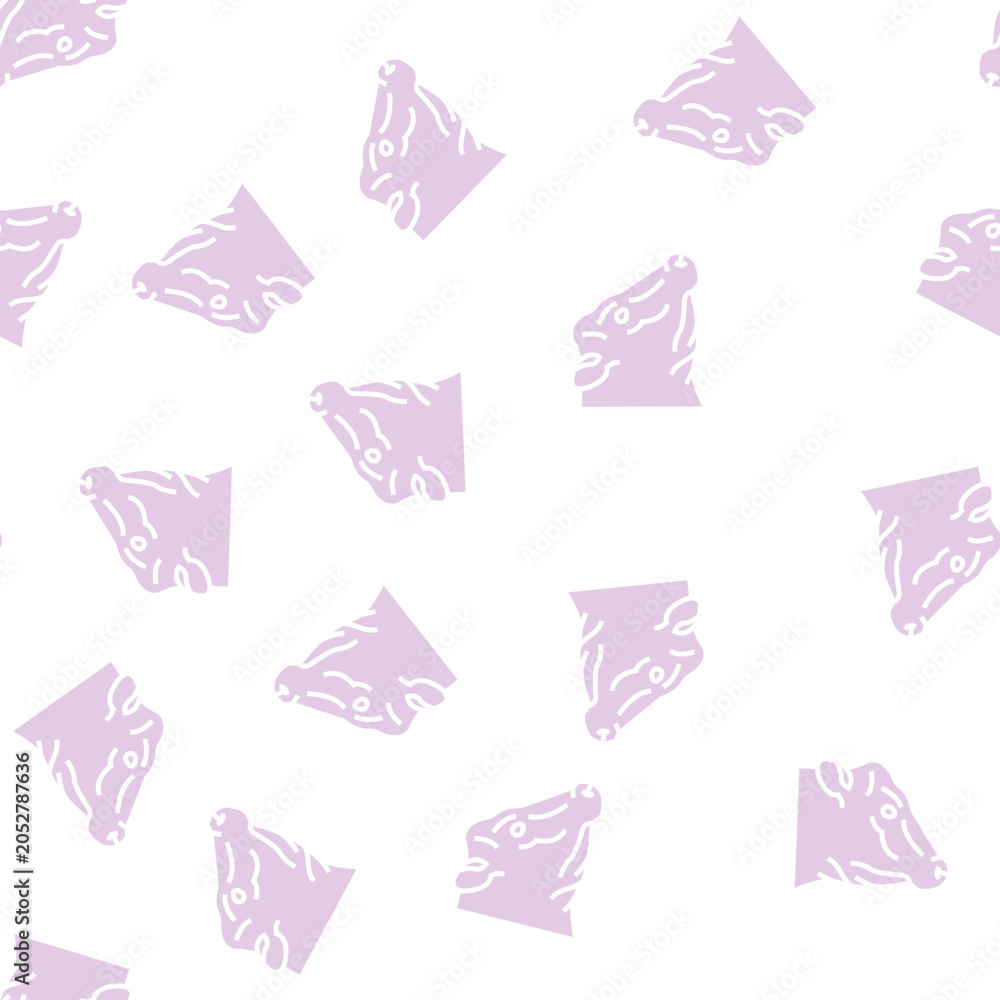 Fototapeta premium cow animal zoo vector glyph seamless pattern cow animal zoo sign illustration