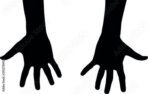 Foto a par hands silhouette vector