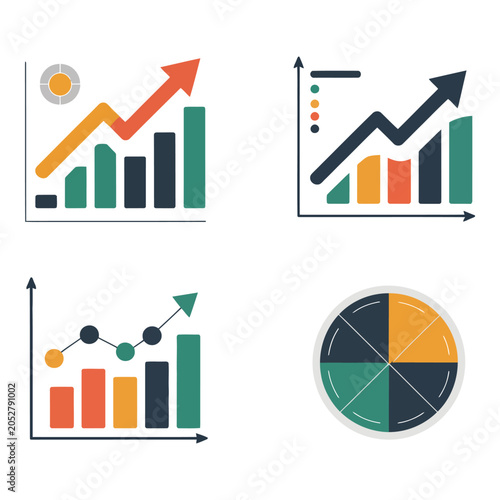 Professional Growth Metrics and Analytics Icons