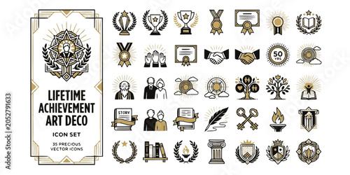 Photos Elderly Lifetime Achievement Art Deco Black White-Sunburst Wisdom Crest Legacy-H