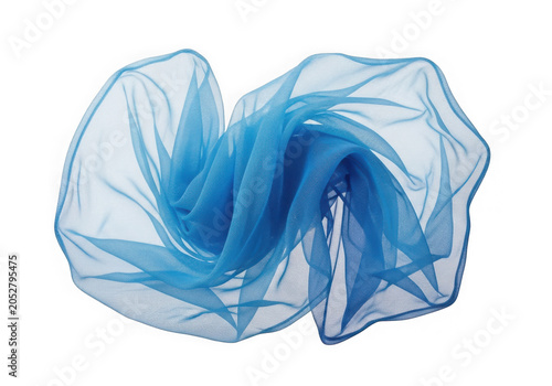 Abstract blue fabric texture with flowing patterns