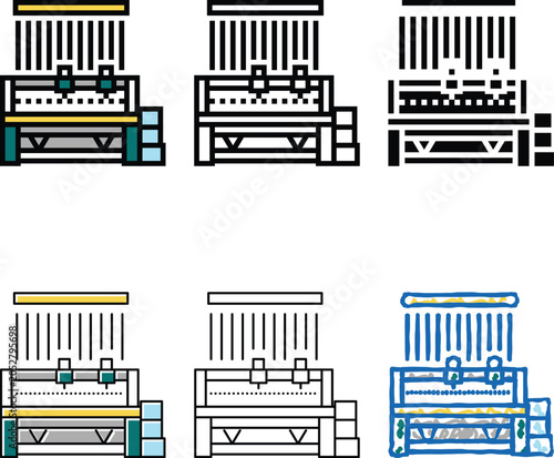 Foto silk production machine minimal color icon vector