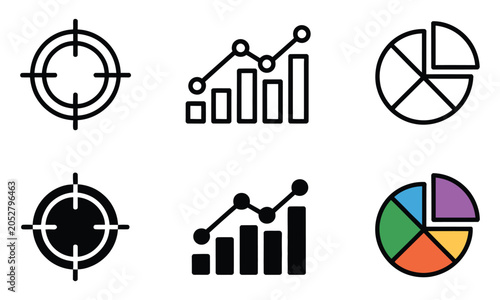 Corporate Analytics and Target Success Vector Set