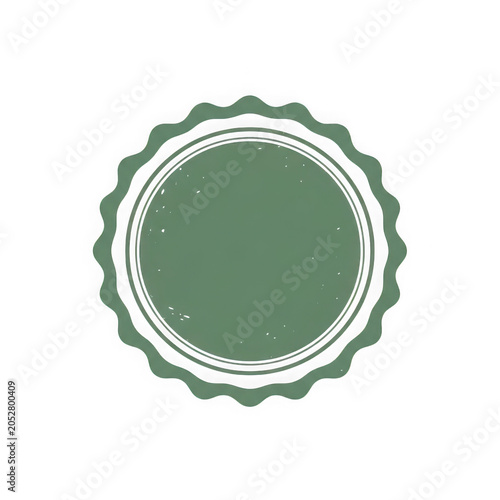 Green round decorative border with scalloped edges