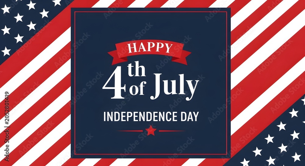 Obraz premium Happy 4th of July Independence Day with American flag