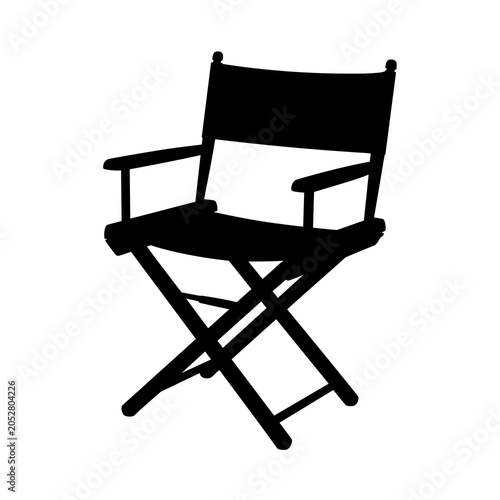 Director's chair silhouette isolated on transparent background film production equipment