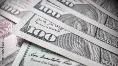 Fanning out us dollar bills close up cash money spread finance wealth investment banking concept