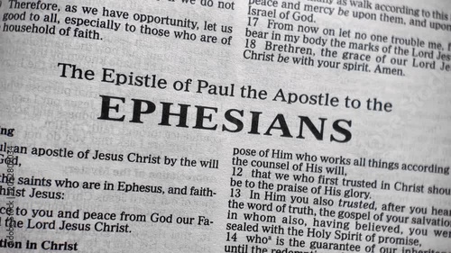 Epistle to the ephesians bible text macro close up scripture christian faith apostle paul new testament theology