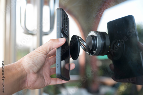 Closeup to magnetic Phone Holder  