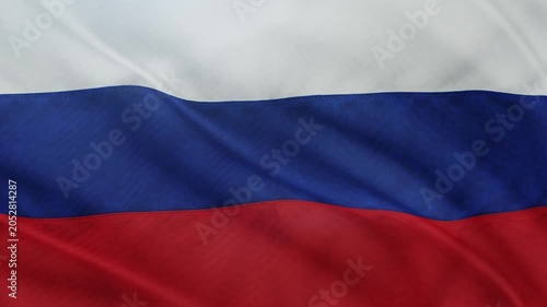 Waving russian federation national flag closeup