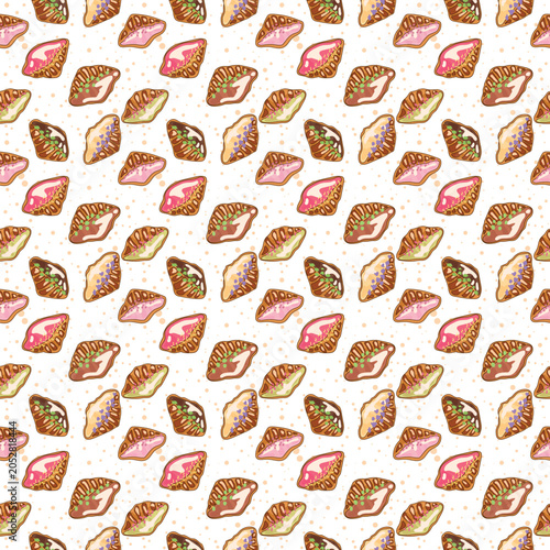 Mini Sweet Croissant Seamless Pattern