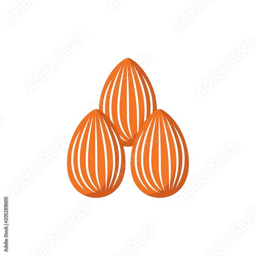 Three orange melons with white stripes side by side on white background.