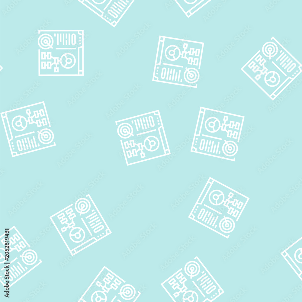 Fototapeta premium customer analytics report vector line seamless pattern customer analytics report sign illustration