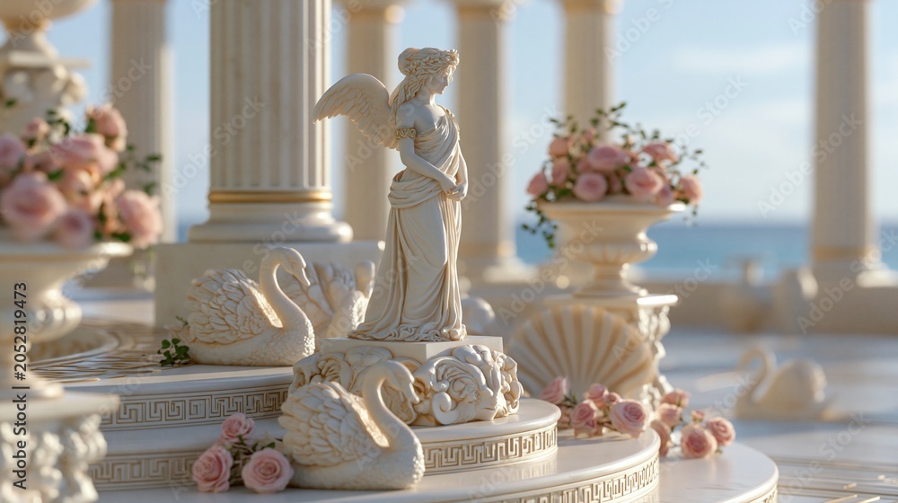 Naklejka premium Elegant Statue in Serene Outdoor Setting