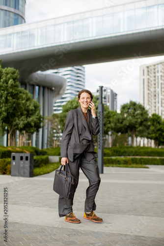 Businesswoman walks on the ...