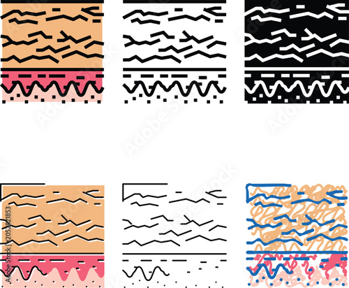 Bild auf Leinwand very dry concepts skin color icon vector