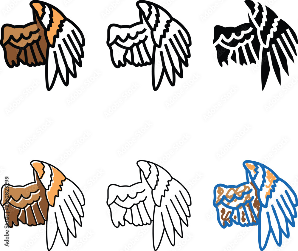 Obraz premium wing bird color series icon vector. wing bird sign. isolated symbol