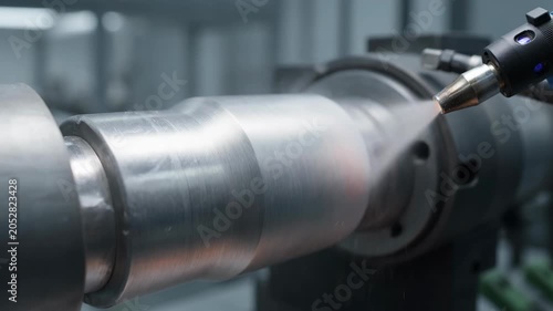 Industrial Thermal Spray Coating Process on Metal Cylindrical Component