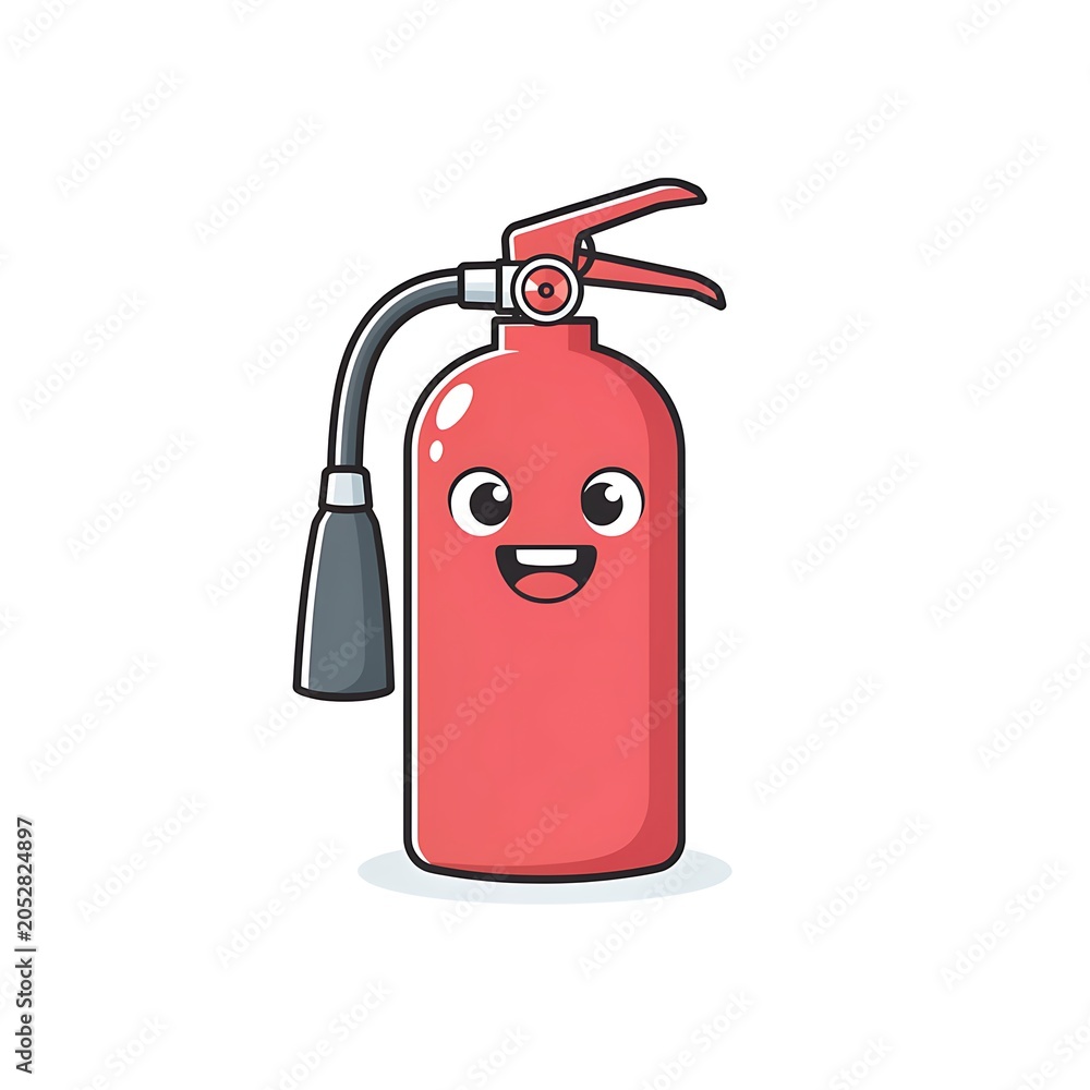 Obraz premium Cute smiling red backpack with simple black border illustration.