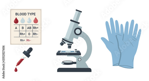 Photos Medical Laboratory Equipment for Blood Type Analysis and Research