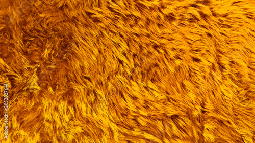 Photos Golden Orange Fur Texture Background, Close Up of Fluffy Soft Yellow Animal Hair Fabric, Vibrant Warm Colored Shag Carpet Backdrop