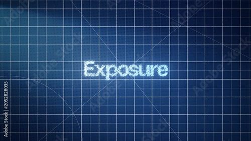 Modern blueprint-style cutting mat animation with detailed grid layout and smooth motion, perfect for designers, tutorials, and creative presentations with exposure title.