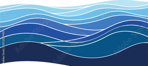 Abstract ocean wave pattern with stylized sun horizon sea scape abstract background nautical minimalist stylized illustration decorative backdrop vacation environment peaceful atmosphere