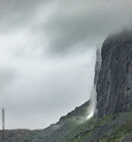 Nebel auf dem Aurlandsfejll in Norwegen