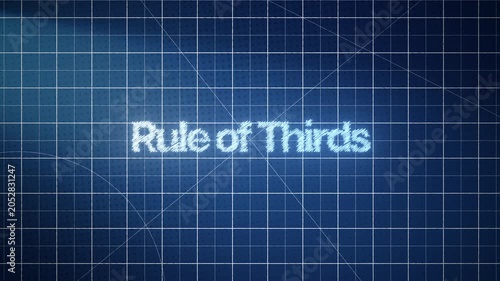 Modern blueprint-style cutting mat animation with detailed grid layout and smooth motion, perfect for designers, tutorials, and creative presentations with rule of thirds title.