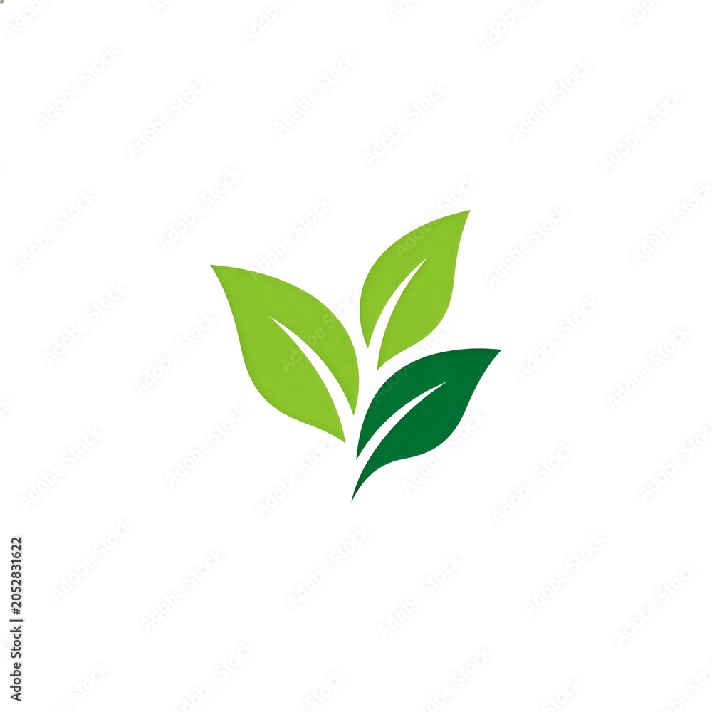 Fototapeta premium Green Leaf Logo Design Isolated on White Background, Eco Nature Icon Vector Illustration