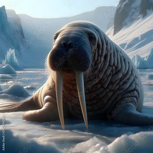 Photorealistic walrus, real‑world polar environment, natural lighting, accurate anatomy, cinematic depth of field, documentary style