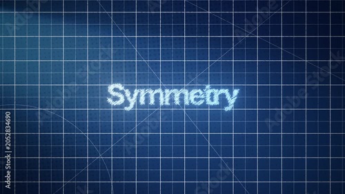 Modern blueprint-style cutting mat animation with detailed grid layout and smooth motion, perfect for designers, tutorials, and creative presentations with symmetry title.
