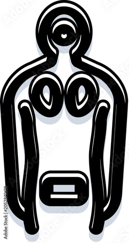 Photos Human body silhouette featuring abstract shapes referencing internal organs or b