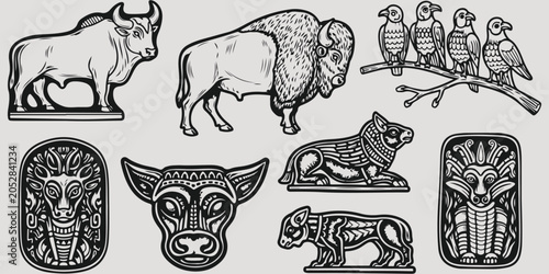 Foto Ancient Indus Valley civilization arts pottery jewelry lotus and bull motifs han