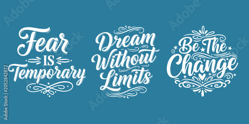 Bild auf Leinwand Inspirational quotes typography slogan fear is temporary dream without limits be
