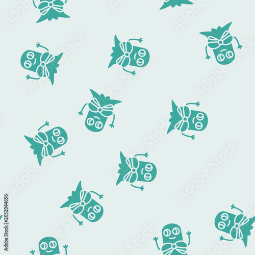 Photos bowtie cute monster vector glyph seamless pattern bowtie cute monster sign illus