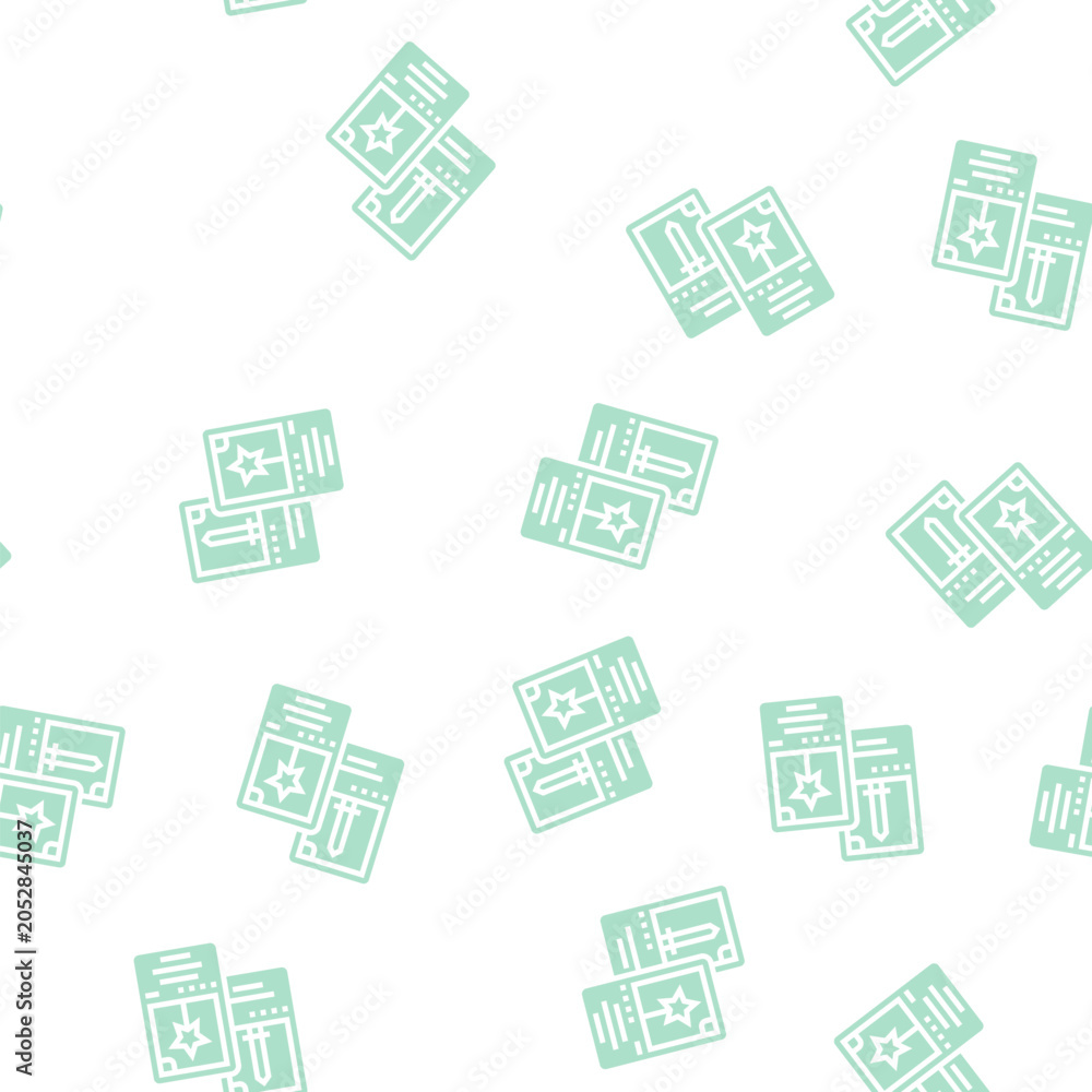 Fototapeta premium card game geek vector glyph seamless pattern card game geek sign illustration